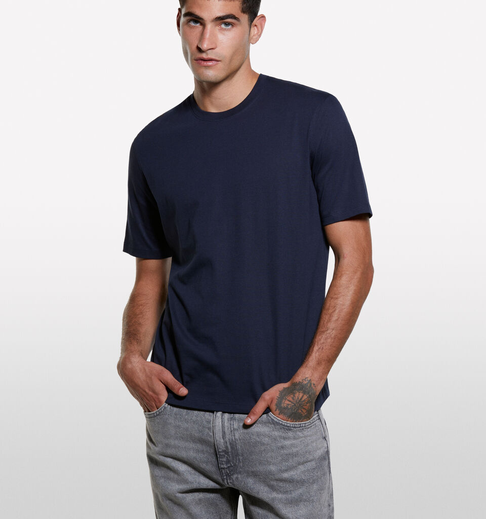Regular-Fit Kurzarm-T-Shirt in Dunkelblau - kurzärmeliges t-shirt für herren - Dunkelblau | Sisley image number 3
